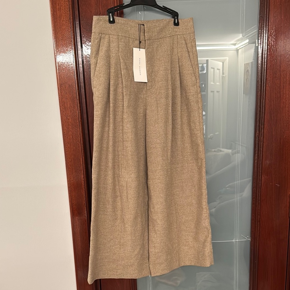 Zara Tan Wide-Leg Trousers